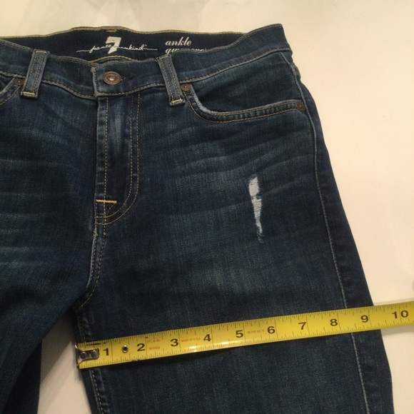7 For All Mankind Gwenevere Ankle Distressed Skinny Jeans Size 27 - Picture 13 of 14